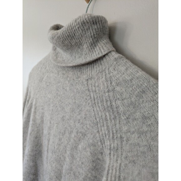J Crew Merino Wool Alpaca Sweater Hi Low Turtleneck Cozy Medium - Picture 4 of 10